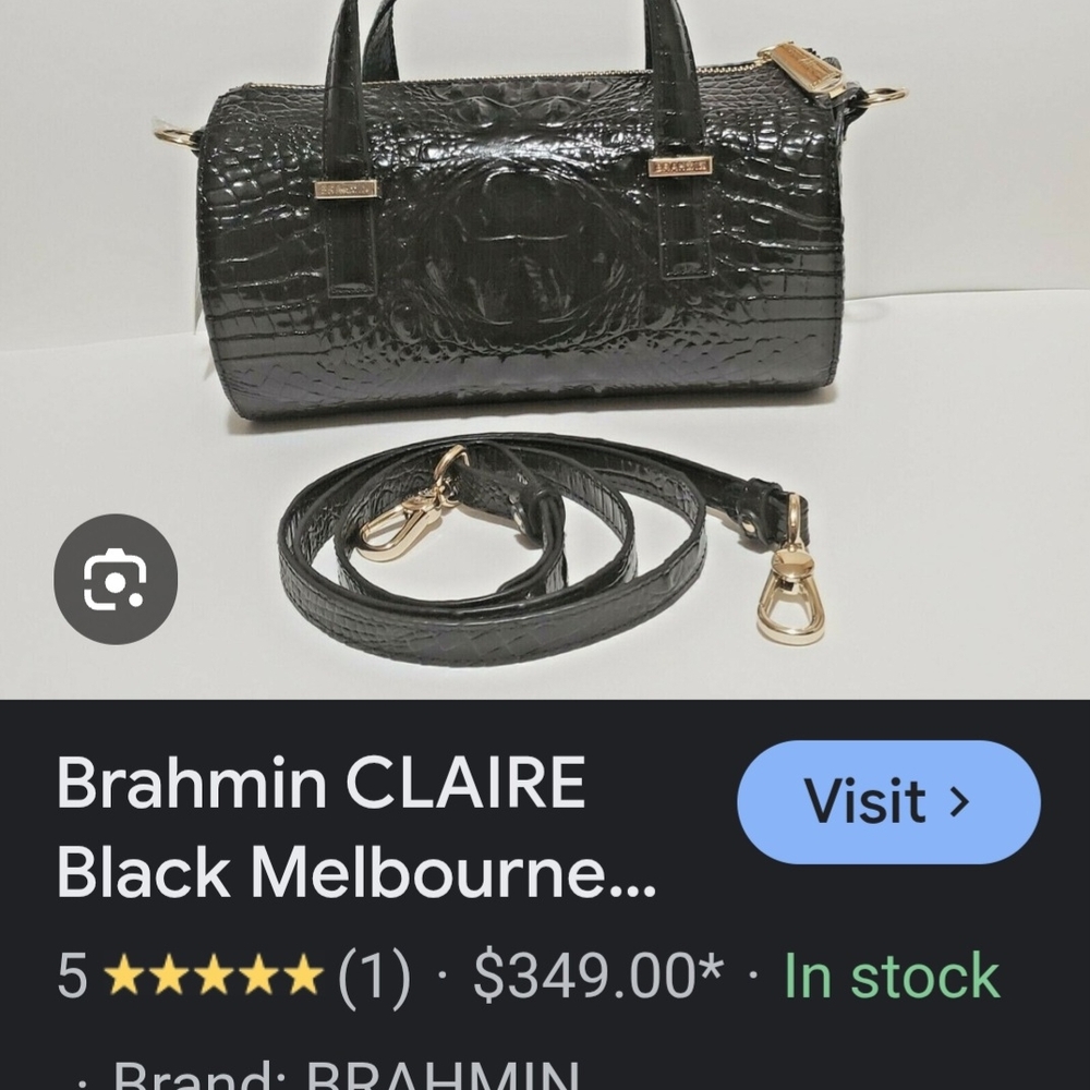 Brahmin Black Embossed Leather Satchel